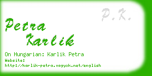 petra karlik business card